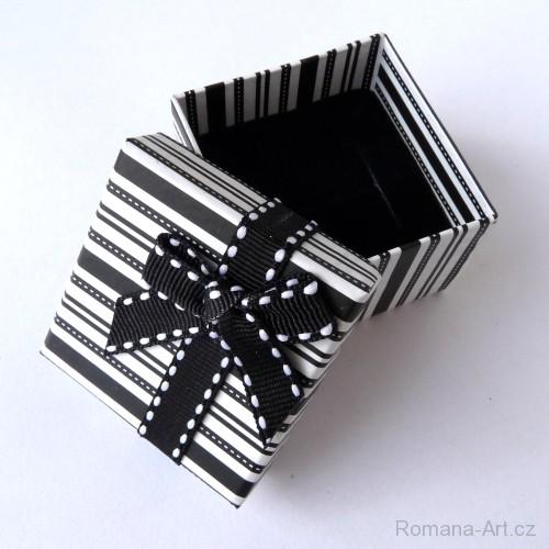 Dárková krabička - černo-bílá (4,5 x 4,5 cm) 