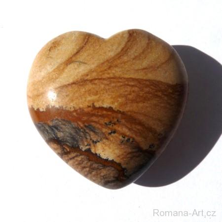Obrázkový jaspis - Srdce hmatka (velká)