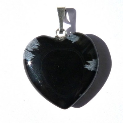 Vločkový obsidián - Přívěsek srdce