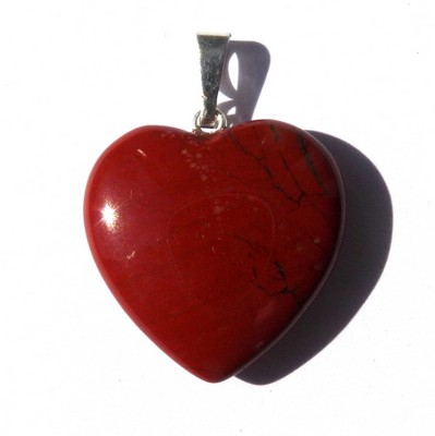 Červený jaspis - Přívěsek srdce 