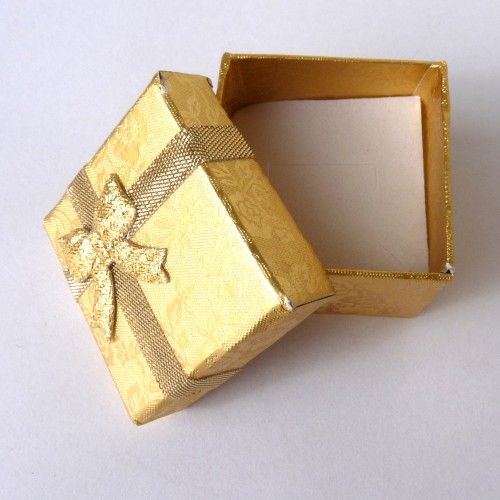 Dárková krabička - zlatá (4 x 4,5 cm) 