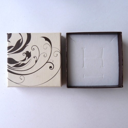 Dárková krabička - bílo-hnědá (5,5 x 5,5 cm) 