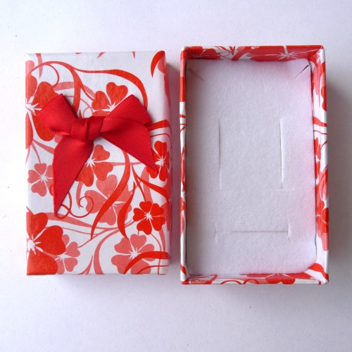 Dárková krabička - červeno-bílá (7,5 x 4,5 cm) 